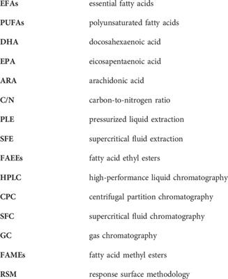 Upstream and downstream processing of essential fatty acids from microbial biomass
